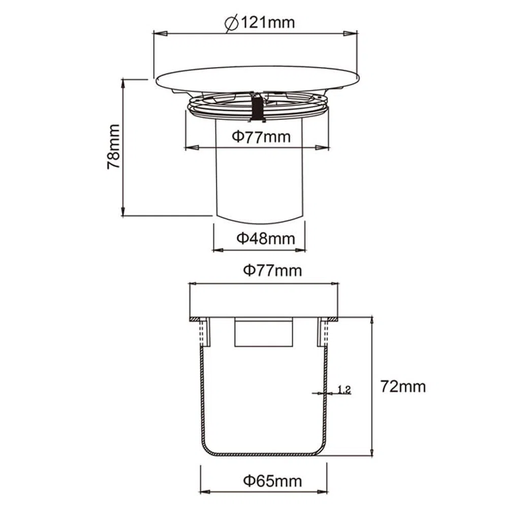 Coperchio Scarico Doccia, Tappo Doccia in Plastica Cromata, Sostituzione per Vecchio Tappo Doccia, Copertura Bocca Doccia, QS622 (coperchio con cestello)