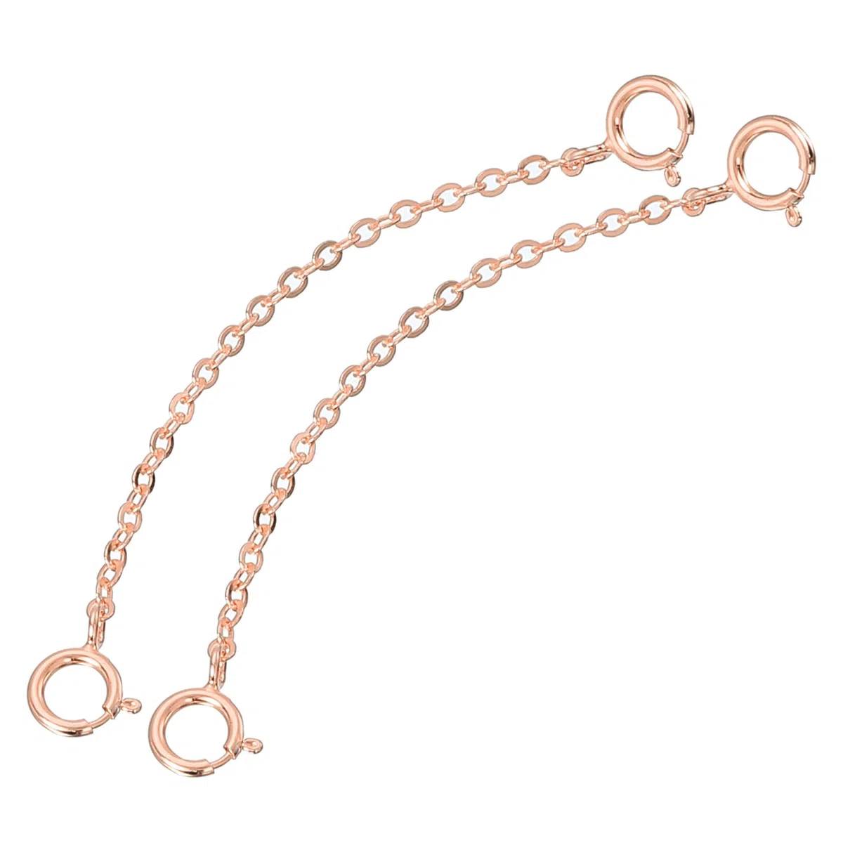 QUARKZMAN 2pz Catene Estensioni Argento Sterling 925 50mm Estensione Catene con Chiusure per Realizzare Fai da Te Artigianale Oro Rosa