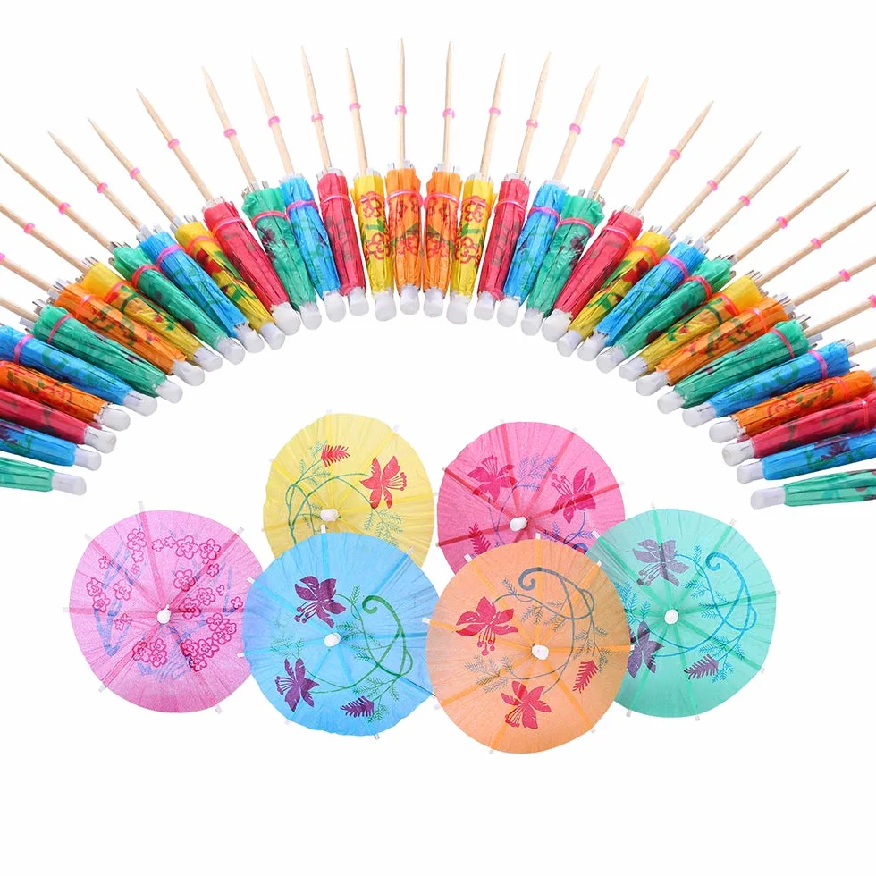 Ombrelli da Cocktail Mini Cocktail Parasols Accessori Decorazione di Bevande e Frutta 144 PCS