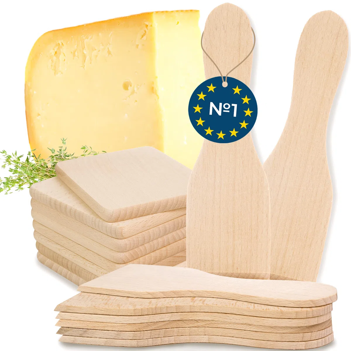 raschietto per raclette raschietto per raclette raschietto e sottobicchiere in legno per padelle per raclette come accessori (8 sottobicchieri e 8 spatole) spatola in legno raclette 8