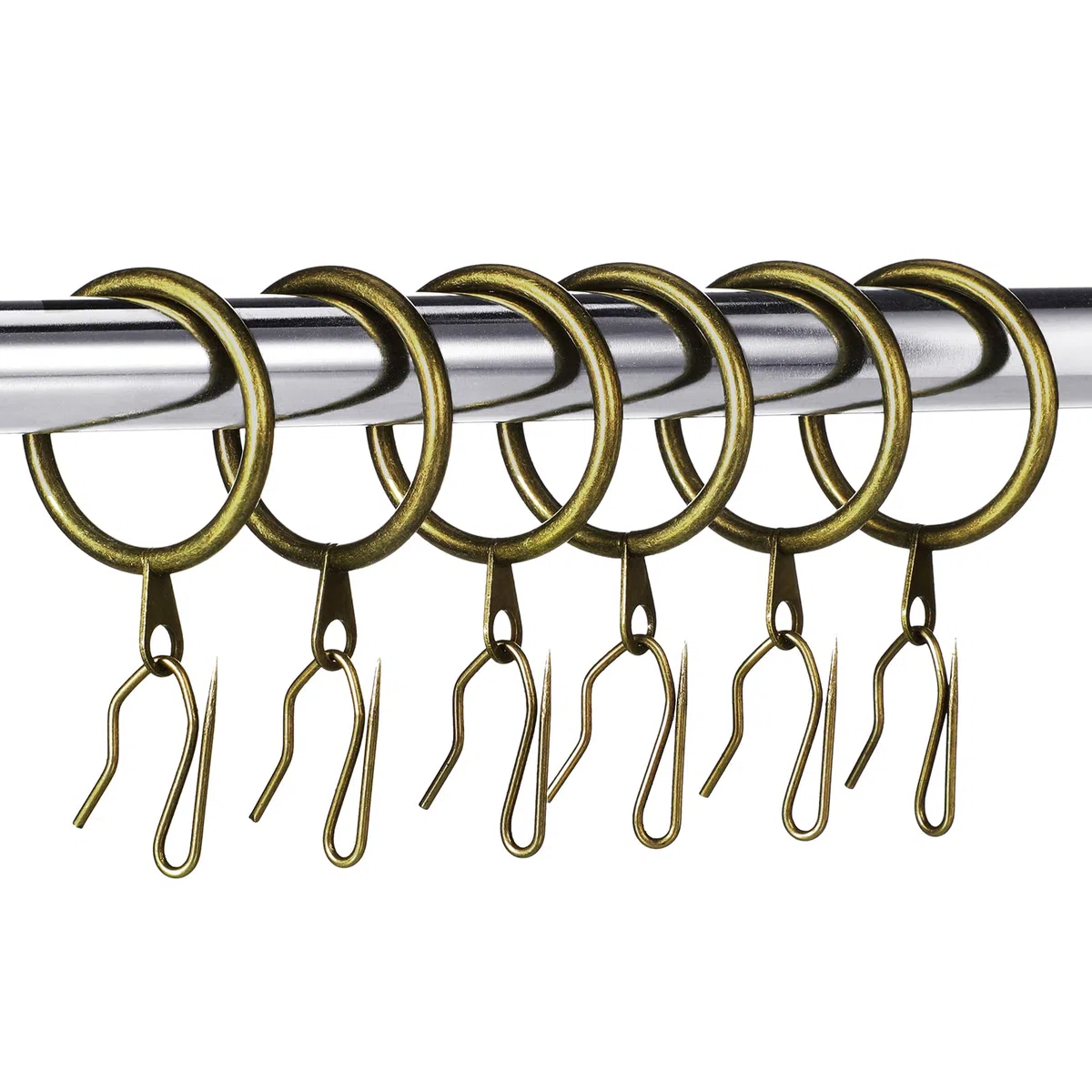 30 Anelli Tende Drappeggio in Metallo Anelli Tende da Appendere e 30 Ganci a Perno Tendaggi in Metallo per Tende da Doccia Finestre Porta, 30 mm Diametro Interno (Bronzo Olio-Strofinato)