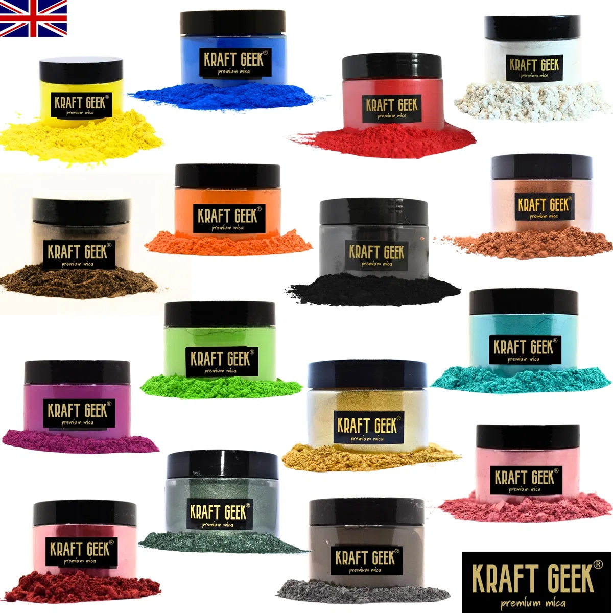 KRAFT GEEK Polvere di mica rossa Premium Mars 50g. Colorante in polvere per pigmenti di resina epossidica Coloranti naturali per saponi, candele, melma, bombe da bagno, trucco, unghie, tessuti, tintur