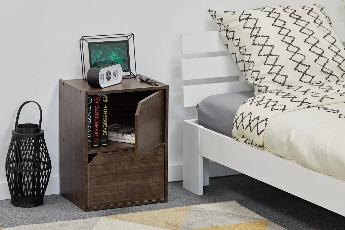 Iris Ohyama, Libreria portaoggetti, Armadio con 2 ante e 2 ripiani, Facile montaggio, Design, Modulare, Ufficio, Camera da letto, Soggiorno - Module Shelf MDB-2D - Marrone
