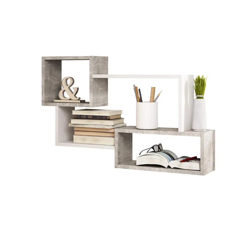 Selsey Mensola pensile, Grigio, 54.0 x 87.0 x 18.0 cm
