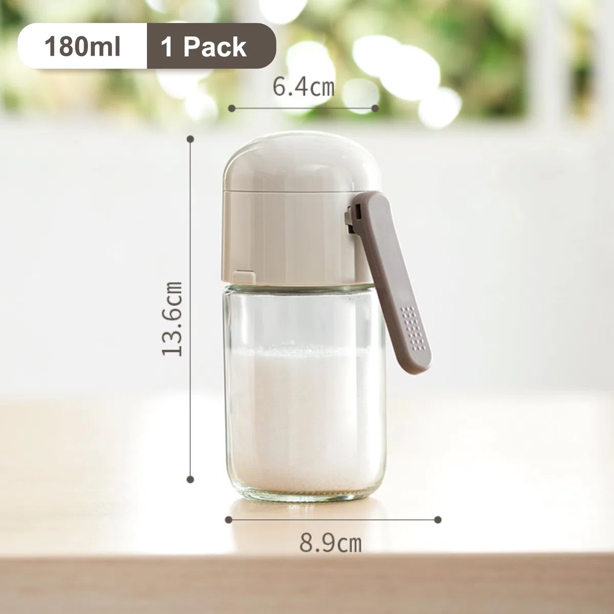 Dispenser per sale e pepe in vetro, dosatore quantitativo preciso per saliera e pepe, ogni pressa da 0,5 g