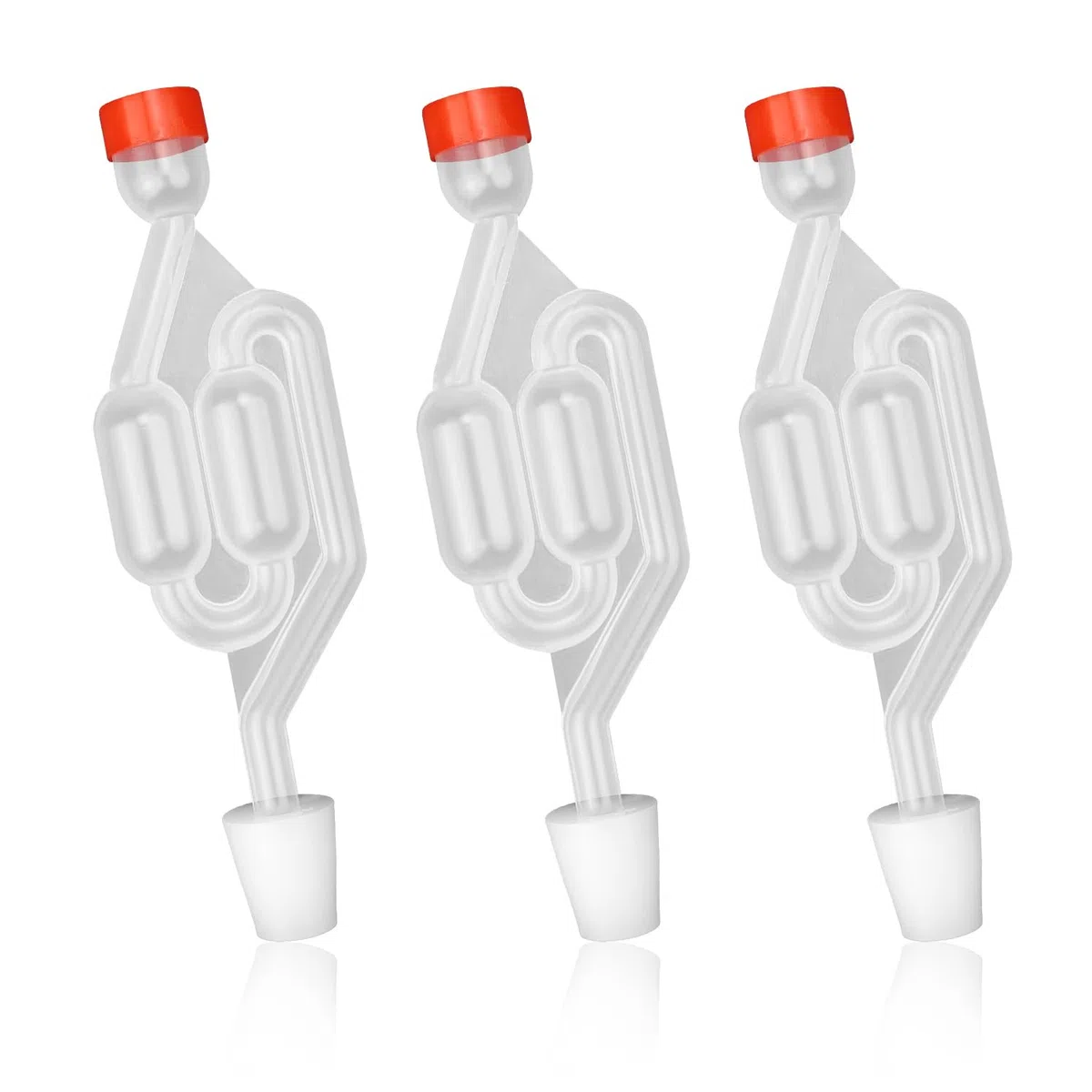 3 Pezzi Gorgogliatore Fermentazione, Trasparente Gorgogliatore, Fermentatore con Gorgogliatore con Tappo in Gomma, Airlock Fermentazione per Preparare Birra, Vino, Crauti Fermentati