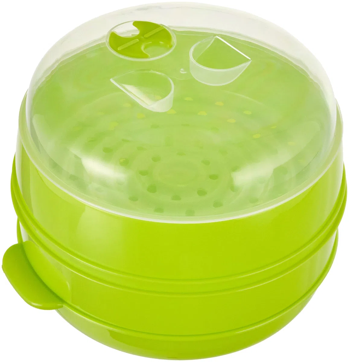 InnovaGoods - Vaporiera Doppia per Microonde Codowave, Cottura a Vapore Salutare, Facile da Usare e Pulire, PP Senza BPA, Verde, 22 x 12/17 cm, Plastica