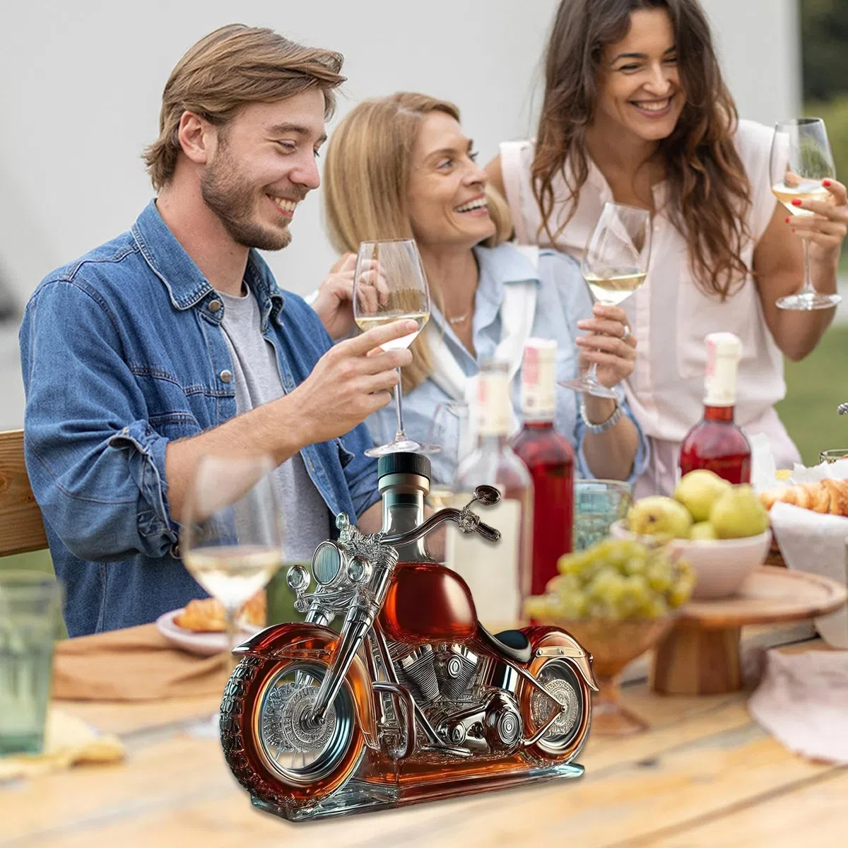 Decanter In Bicchieri Motociclisti, Bottiglia Di Whisky Aeratore Di Motociclistico, Distributore Di Liquori Di Bottiglia Da Bevanda Per Uomini Amanti Della Moto