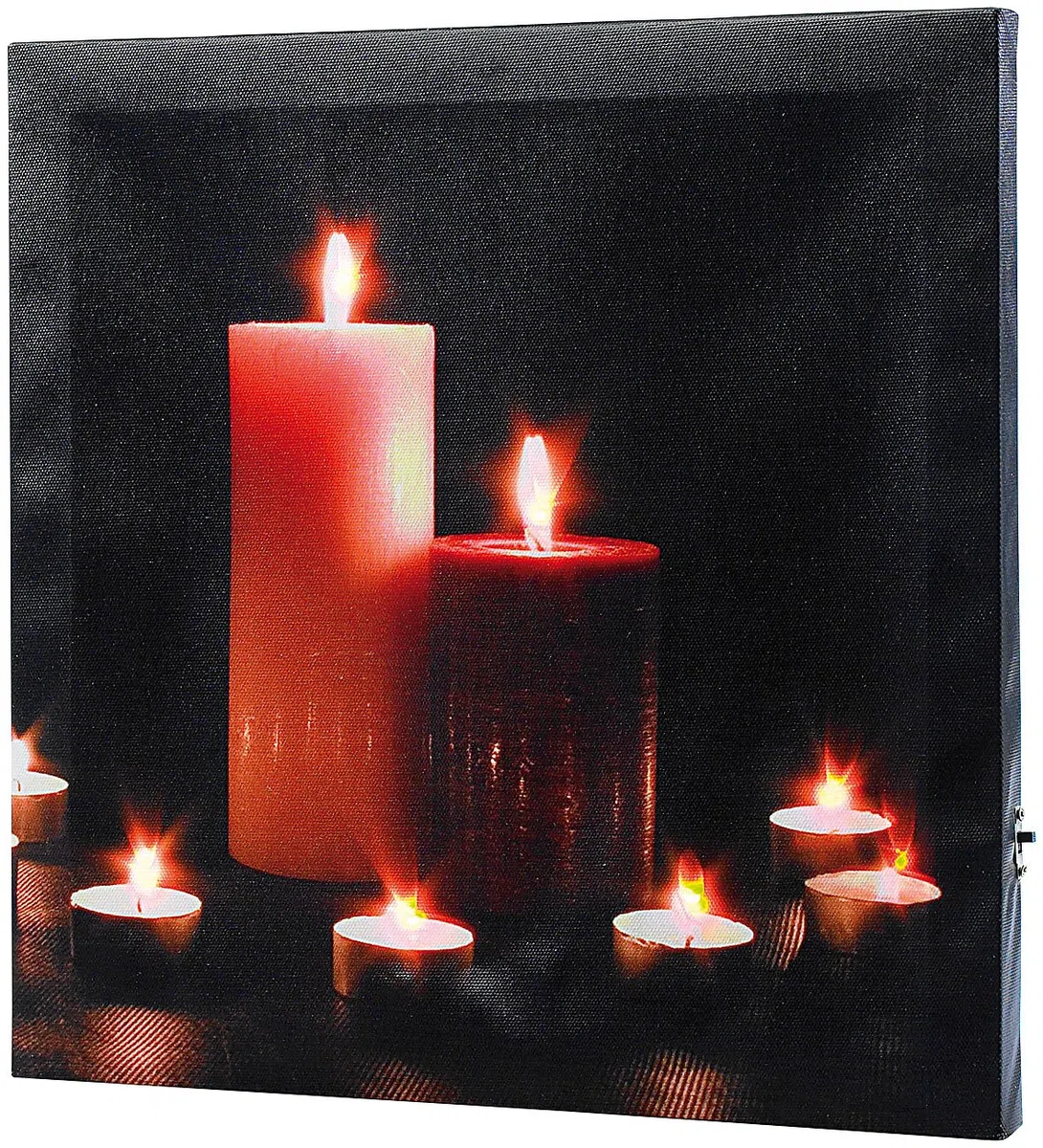 Infactory Backlit Wall Art - LED Immagini: Quadro LED su Tela con Romantica Candela tremolante Modern Times (Immagine a Parete, Quadro di Candele, Decorazione)