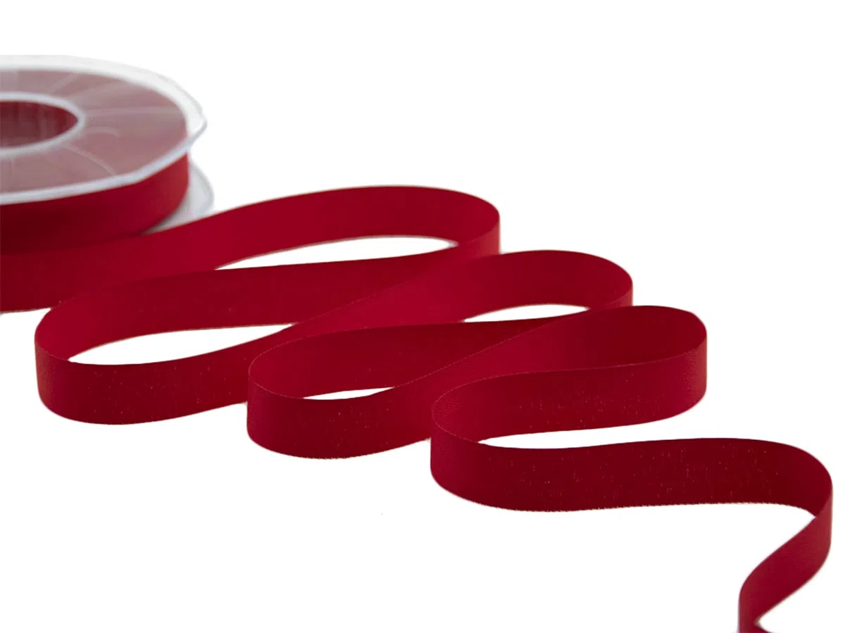 Furlanis - Poly Cotone, Nastro In Policotone Opaco Per Confezioni Regalo, Decorazioni, Bomboniere - Rosso, 15 mm x 25 m