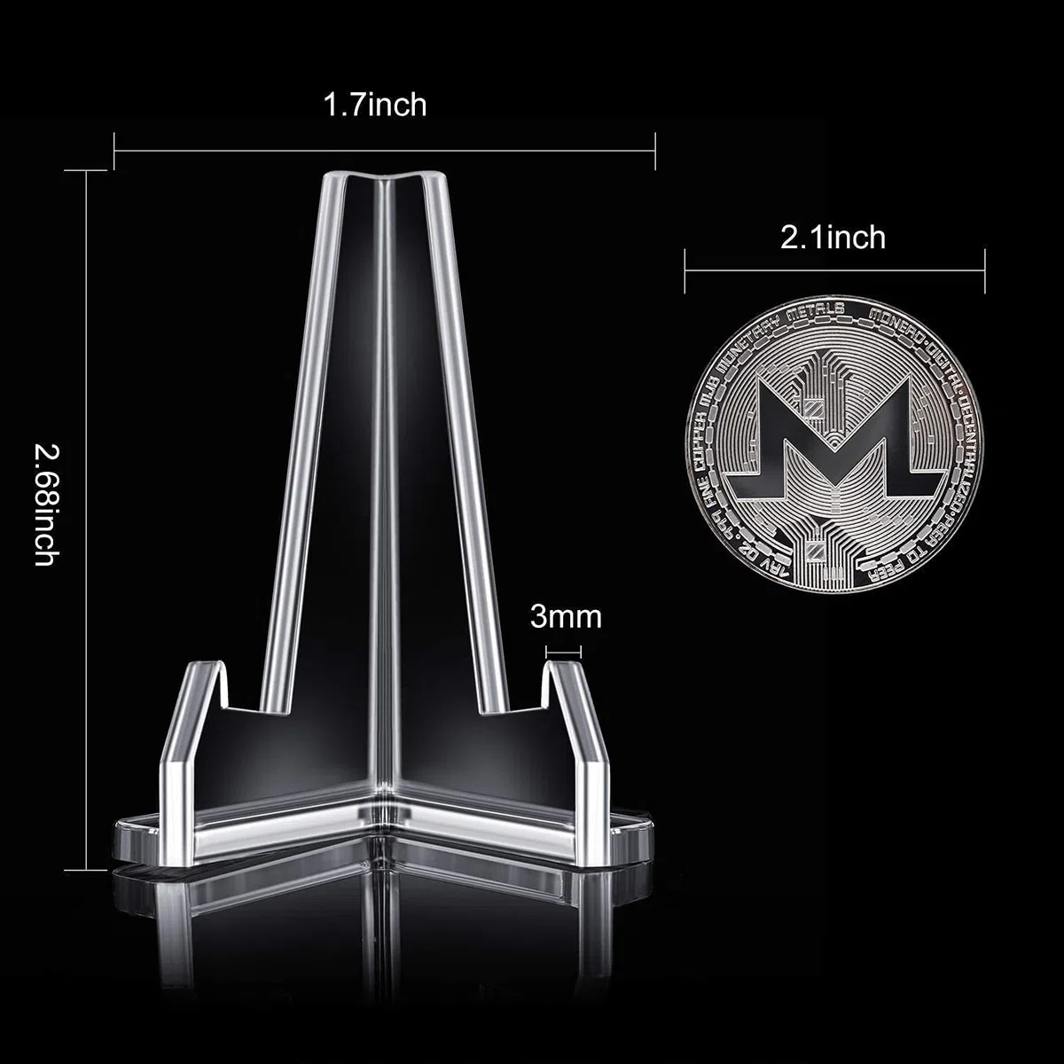 Espositore Monete, 15 Pezzi Cavalletto Acrilico Supporto Mini Display Trasparente per Monete Supporto cavalletto per visualizzazione Monete Air-Tite Orologi da Tasca Capsule Sfida Medaglie Casinò