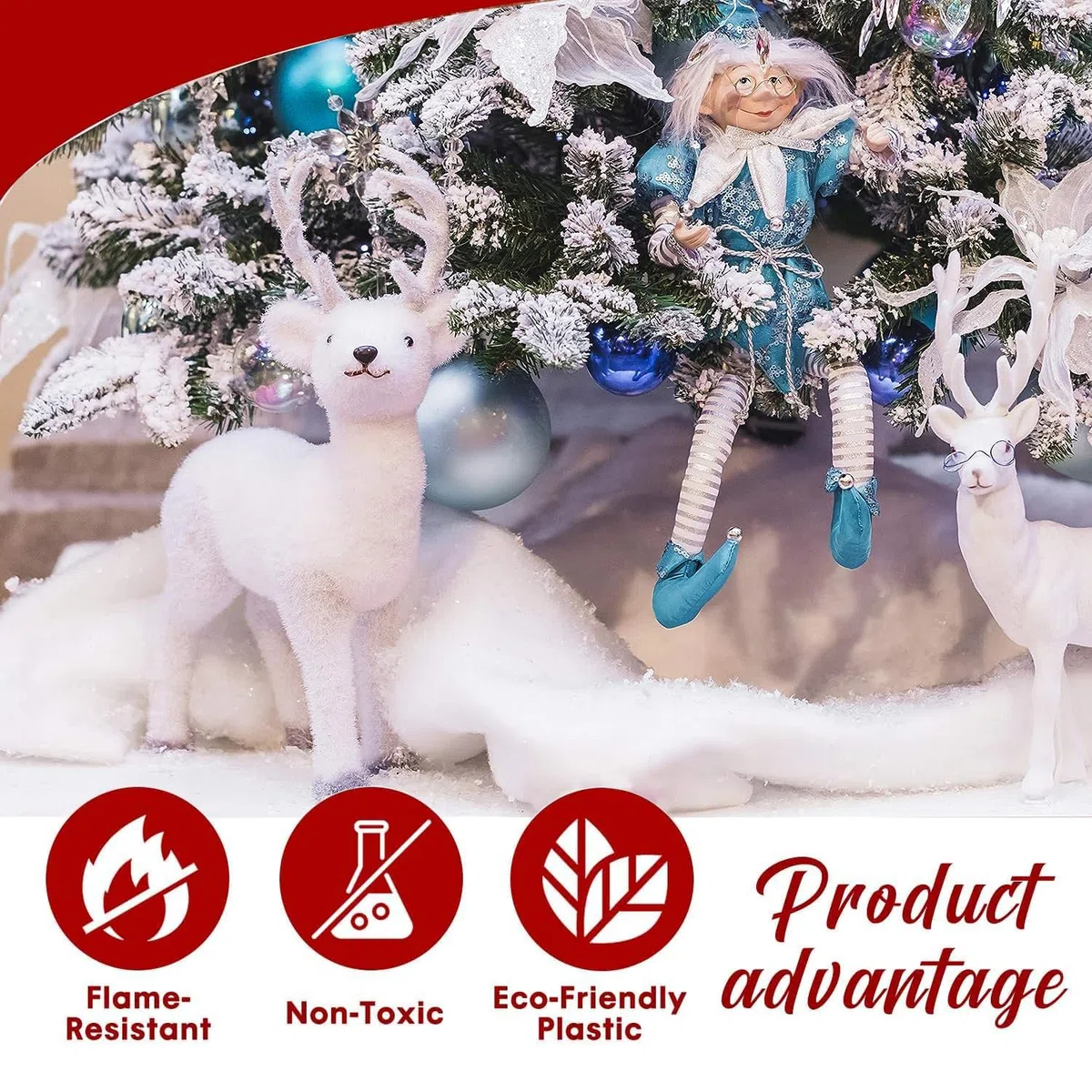Coperta di Neve di Natale Coperta di Neve (80 x 240 cm) Tappeti Innevati Arrotolabili,Neve Finta di Natale Decor, Neve Artificiale per Display Natalizi,Tappeti di Neve