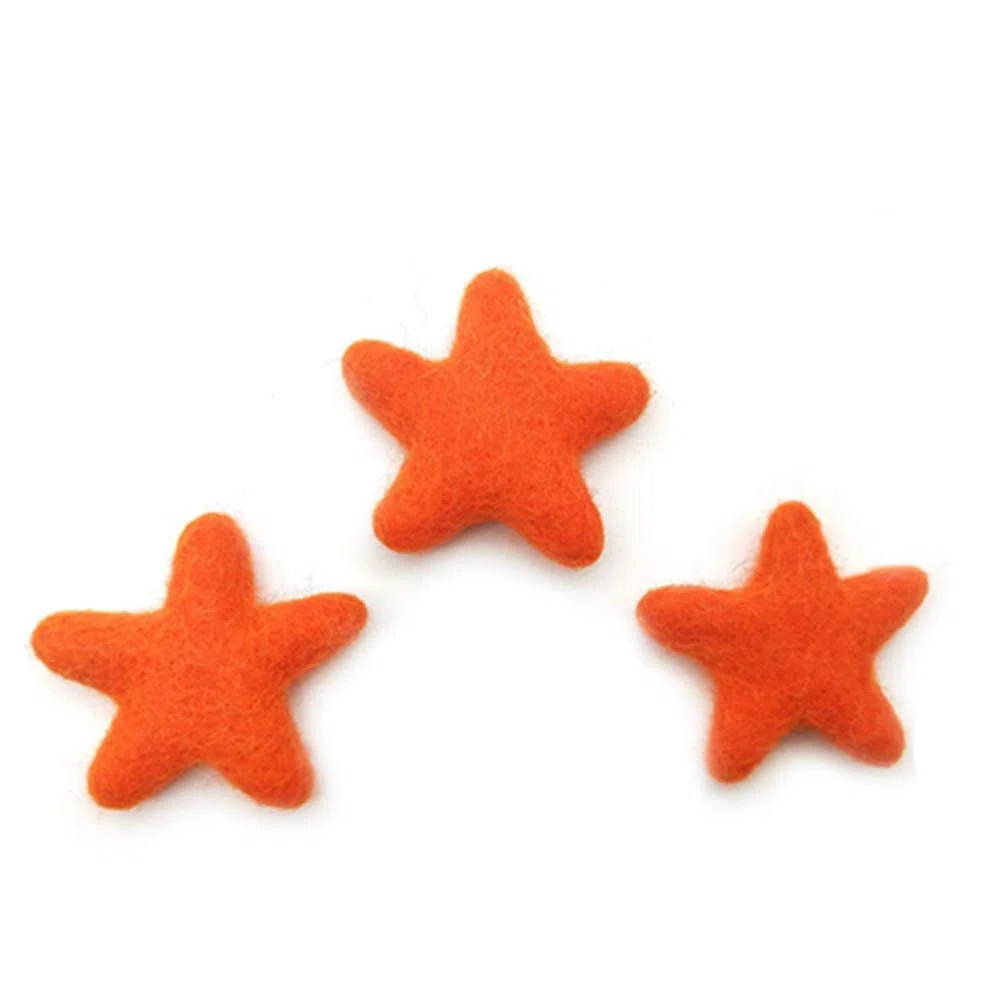 Stelle colorate in feltro, decorazioni fai da te, 10 pezzi, 7 cm, 100% lana
