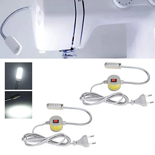 Pssopp Lampada da Macchina da Cucire LED, 2 Pezzi, Base Magnetica con Braccio Flessibile, Risparmio Energetico, per Lavori di Cucito