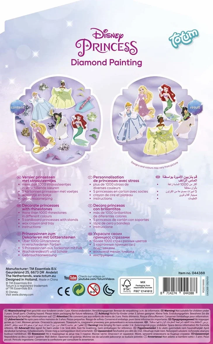 Disney Princess Diamond Painting Set: crea immagini scintillanti di Arielle, Belle e Rapunzel con bellissime pietre glitterate