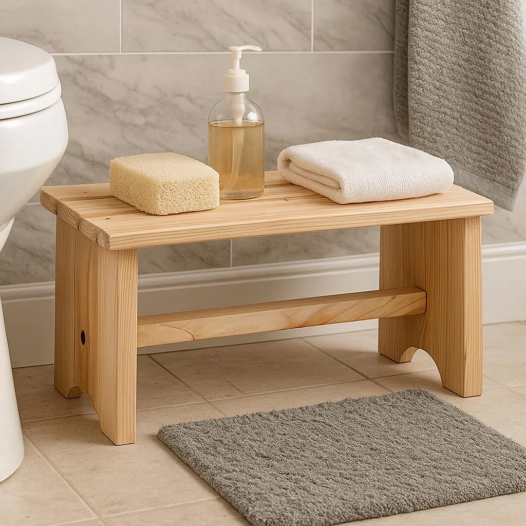 King Collection King Home S1513042 Poggiapiedi in Legno, 35 x 17,5 x 15,5 cm