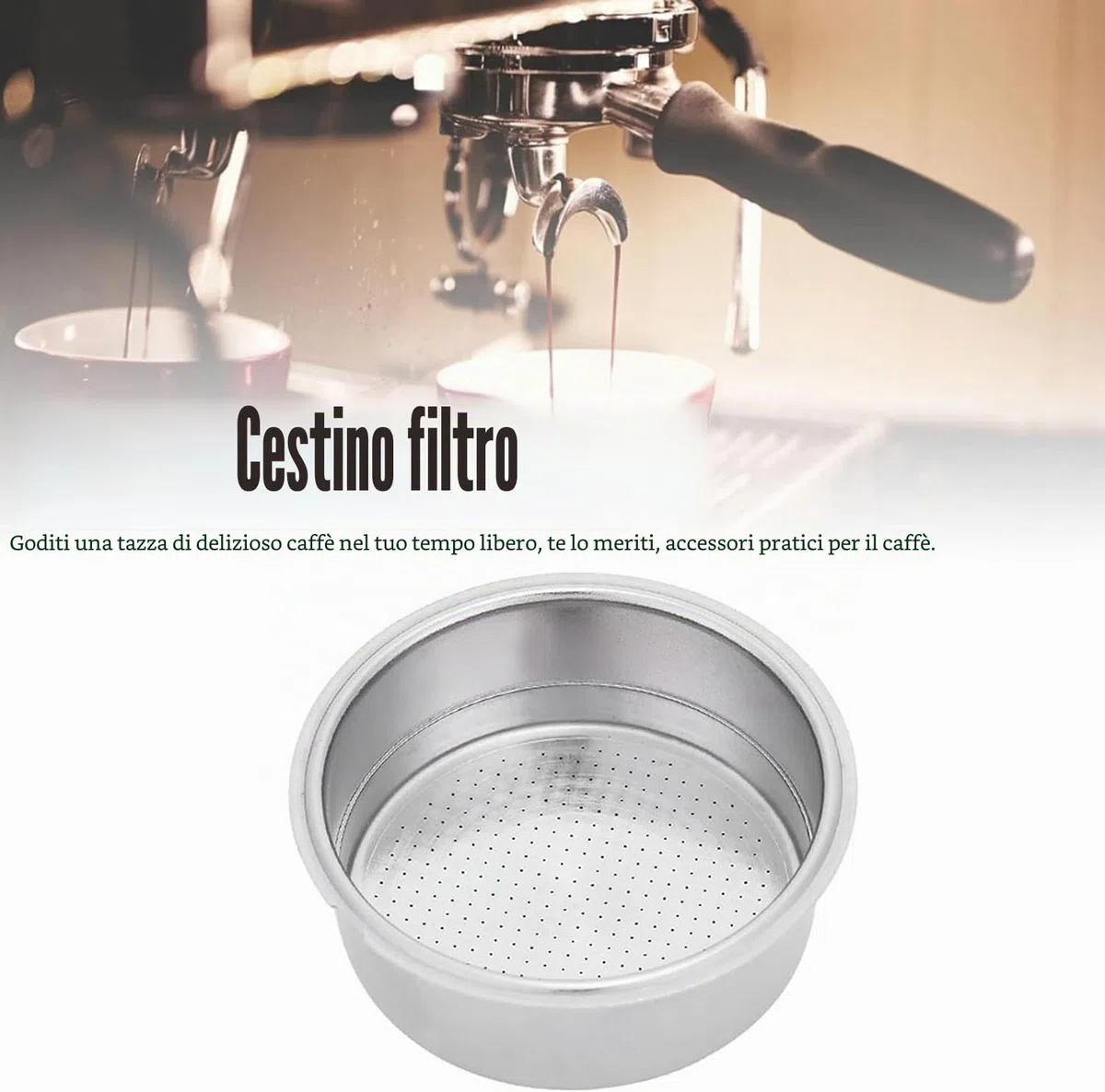 Filtro per il caffè Cestello Filtro da a Doppio Strato in Acciaio Inossidabile da pressurizzato Accessori per Macchine da per Uso Domestico Negozio di tè al Latte(for Double Cup)