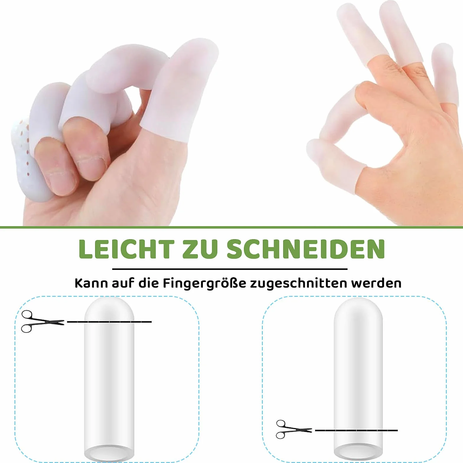 Gel Manicotti per Dita,20 Pezzi Protezioni per Dita in Gel,Impermeabile Proteggi Copridita in Silicone Proteggi Dita e Pollici Protezione Dita Mano per Casa e Lavoro
