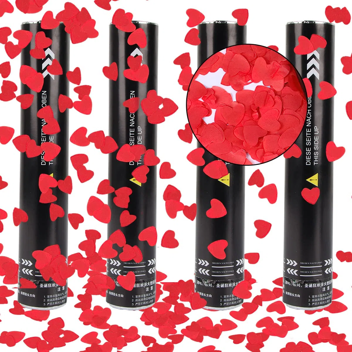 Spara Coriandoli*4, Taozoey Cannone Spara Coriandoli, Coriandoli Cannoni Popper, Spara Coriandoli Laurea, Coriandoli Matrimonio, Confetti per Compleanno, Tubo Sparacoriandoli