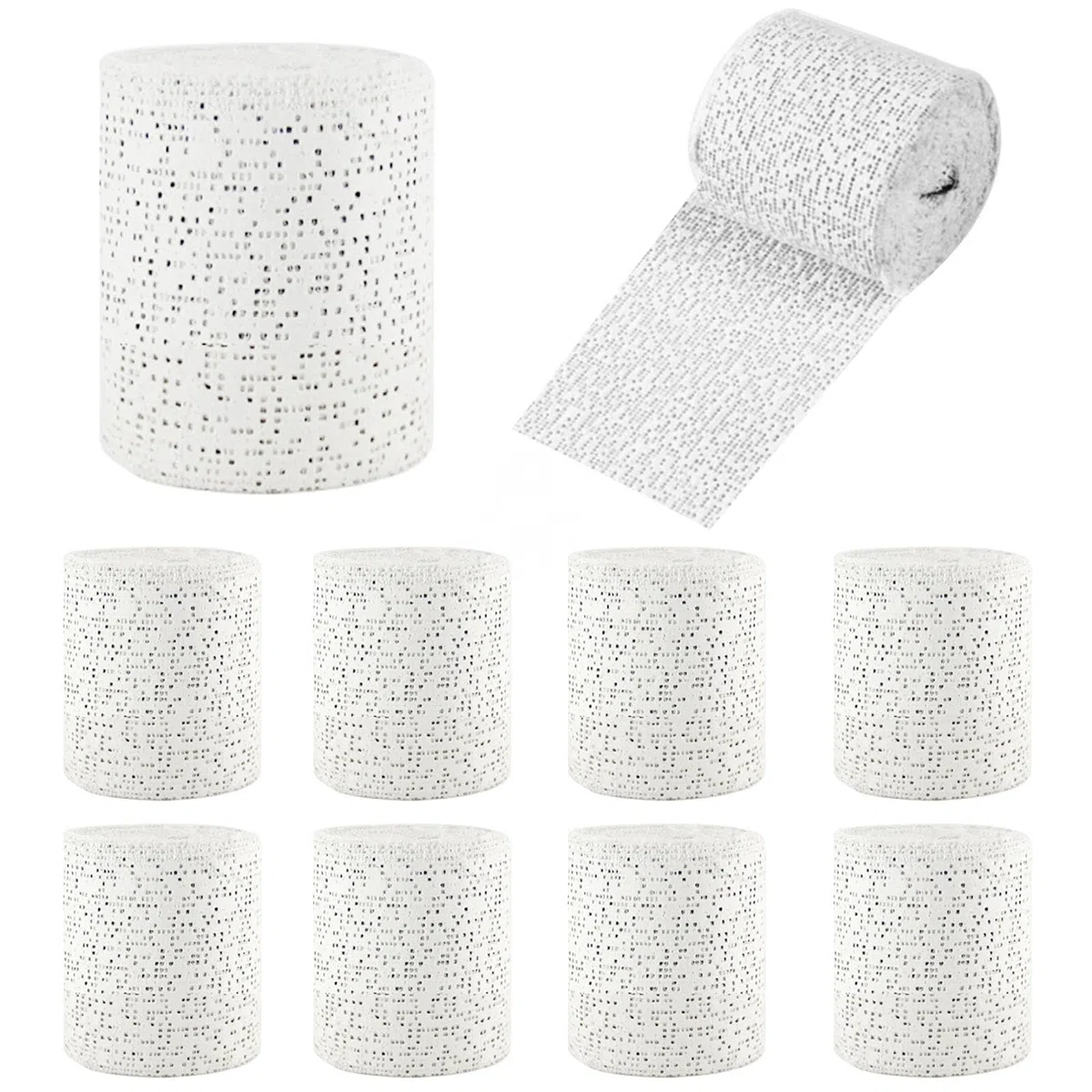 10 Rotoli Bende Gessate 7,5 cm x 2,7 m Bendaggio in Gesso per Modellare Asciugatura Rapida Garze Gesso per Artigianato, Uso su Pelle, Viso, Corpo, Modellismo, Modelli, Maschere