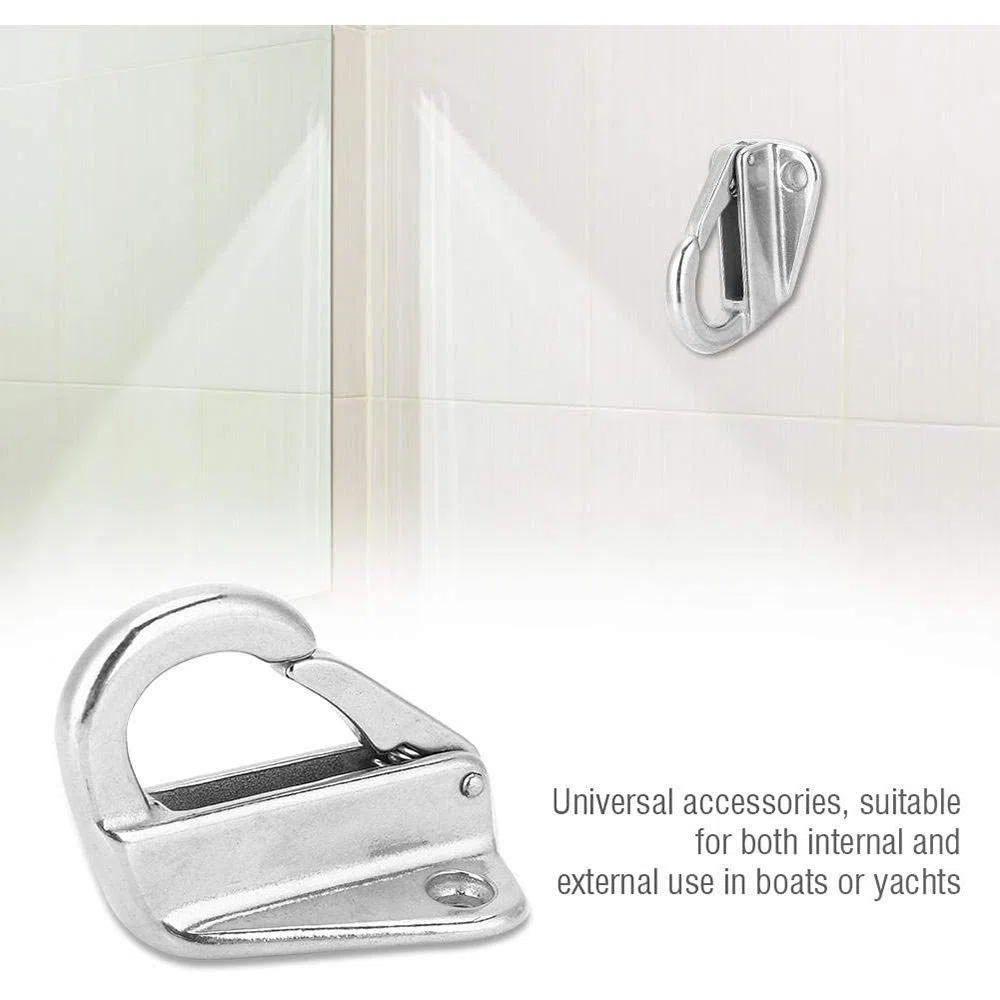 POFET 5pcs Cappotti Gancio Gancio Parete Gancio Molla Gancio Gancio In Acciaio Inox Cappotti Cappelli Gancio Marine Boat Deck Hardware Accessori
