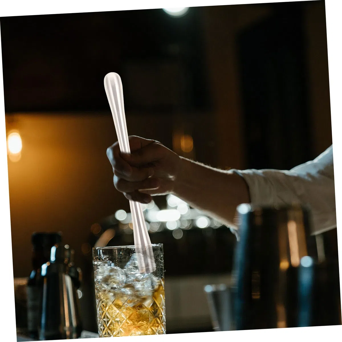 Hemobllo Pestello per Cocktail in Acciaio Inossidabile Design Ergonomico e Resistente, Bastoncino per Triturare Ghiaccio e Schiacciare Limoni per Casa e Bar