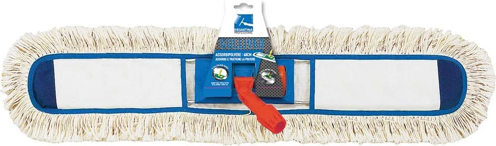 La Briantina Sco01234A Scopa Cotone Gulliver, Boccola Autoavvitante, Bianco/Blu, 26x100x6 cm