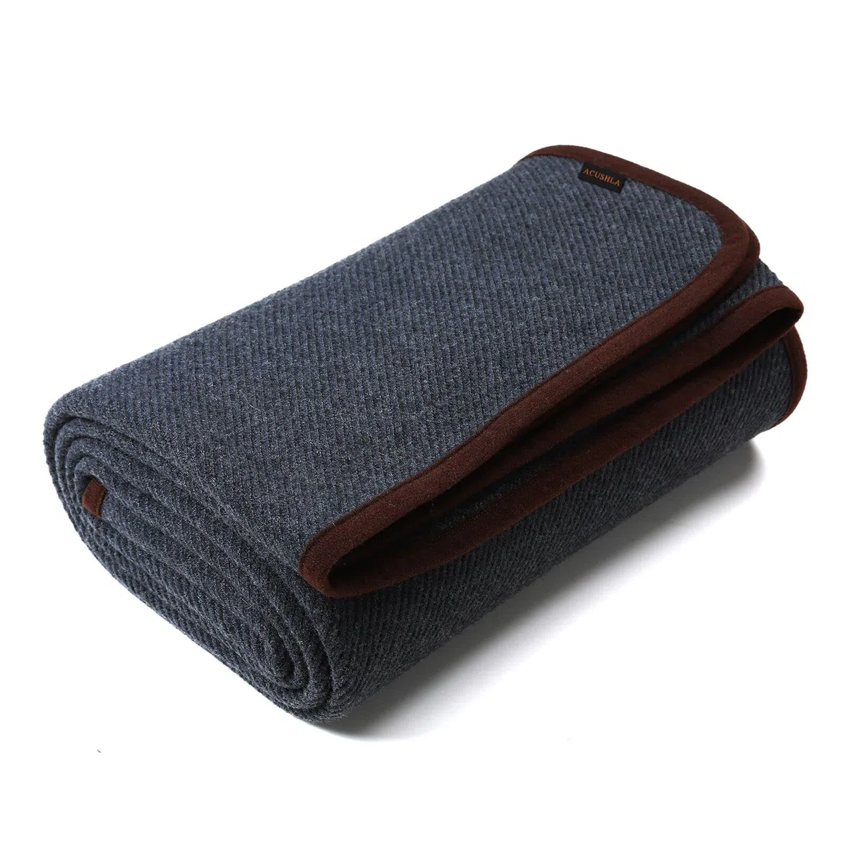 ACUSHLA Coperta in Lana Merino - 3,5 Libbre Calda, Spessa, Lavabile, Grande 63" X 79" Coperta per Esterno, Campeggio, Divano, Letto, Viaggio - Coperta in Lana Super Morbida - Twill Grigio