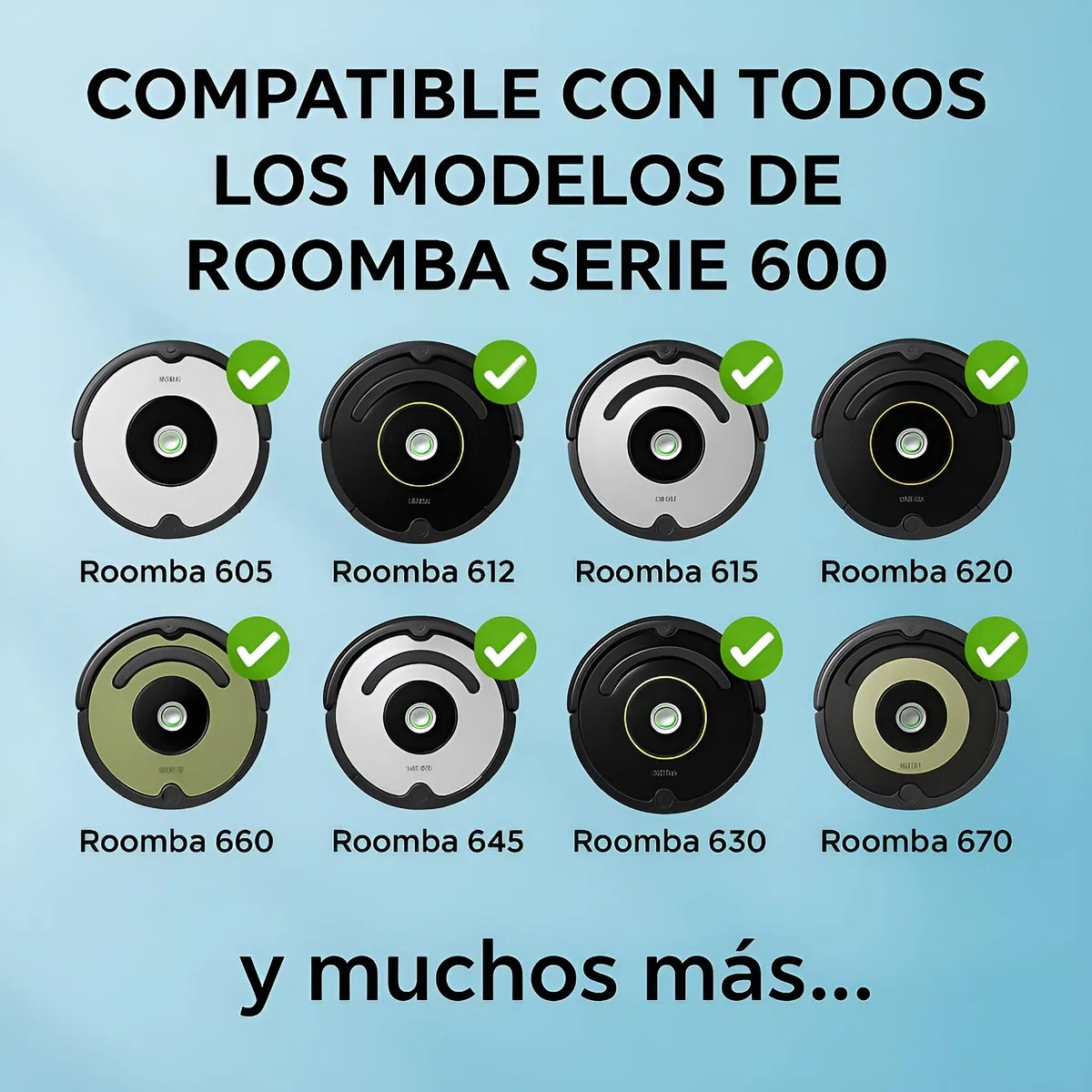Mirtux- Kit di pezzi di ricambio per iRobot Roomba 600 610 614 620 625 630 635 640 645 650 655 660 665 670 671 680 690 691 Pack di spazzole e accessori di ricambio per aspirapolvere
