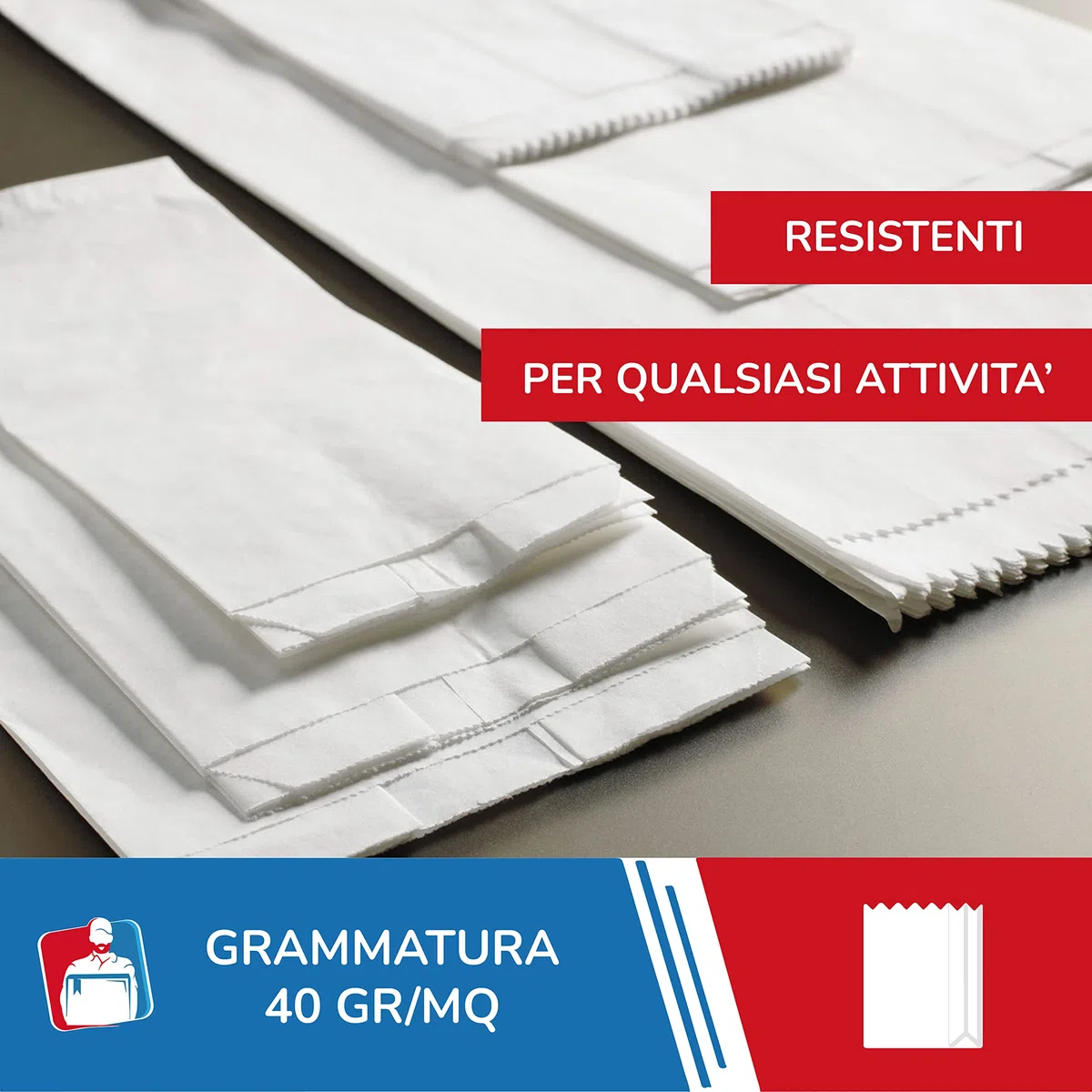IMBALLAGGI 2000-200 Sacchetti Bianchi in Carta Kraft per Alimenti - 14x28 cm - Ideali per confezionare Pane e Generi Alimentari - Confezione da 200 buste di carta