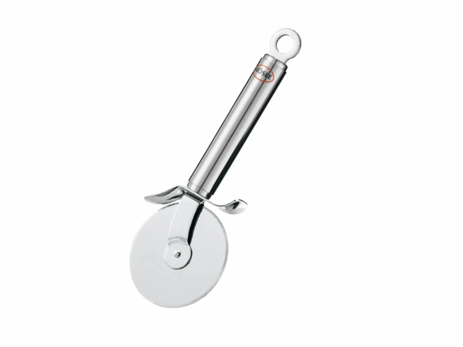 RÖSLE Tagliapizza, coltello per tagliare la pizza di ottima qualità dotato di una robusta rotella, lama su entrambi i lati, protezione per le mani, acciaio inossidabile 18/10