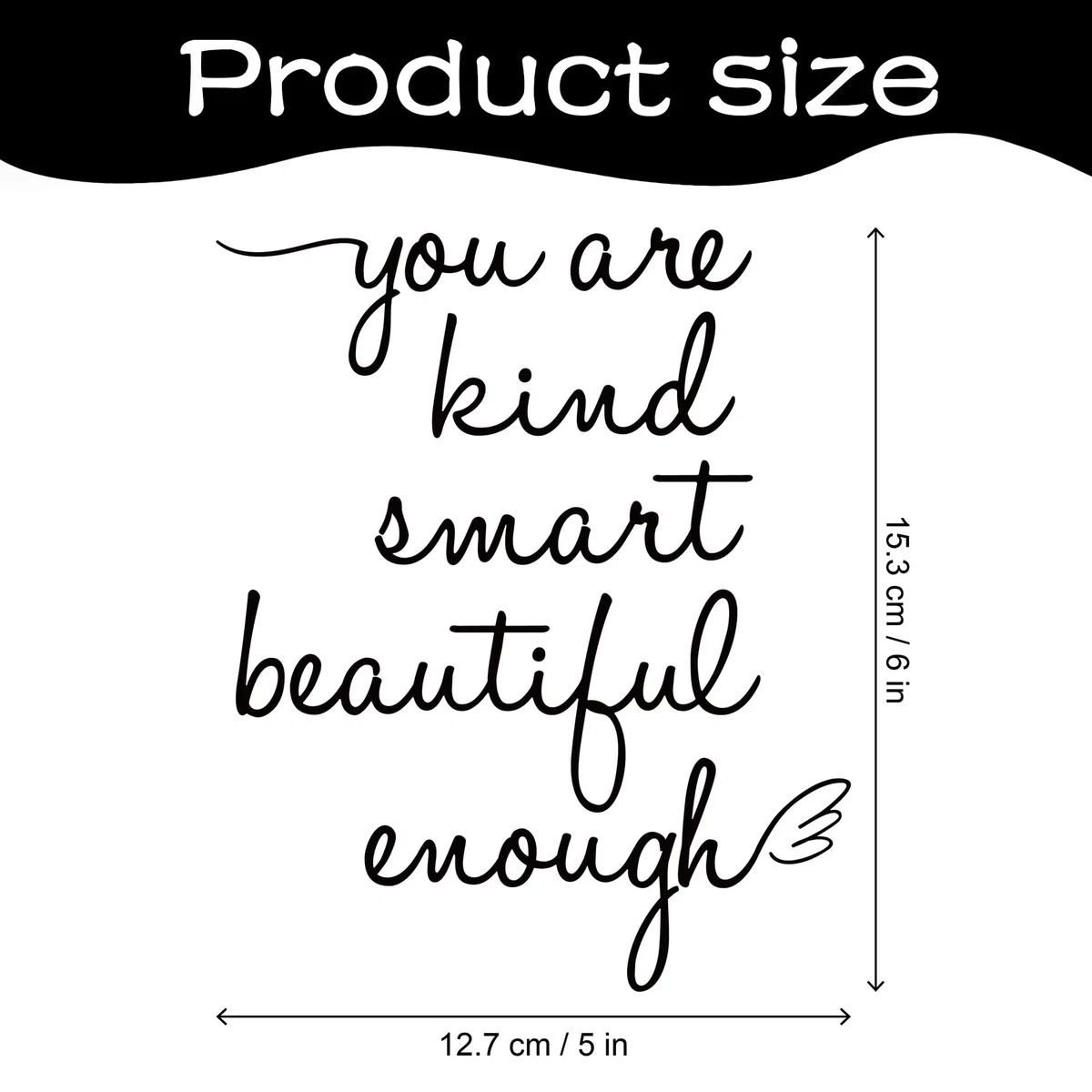 Adesivo da Parete per Specchio da Bagno, con Scritta You Are Kind Smart Beautiful Enough, Adesivo da Parete a Specchio per Bagno, Camera da Letto, affermazioni, per Ragazze e Adolescenti