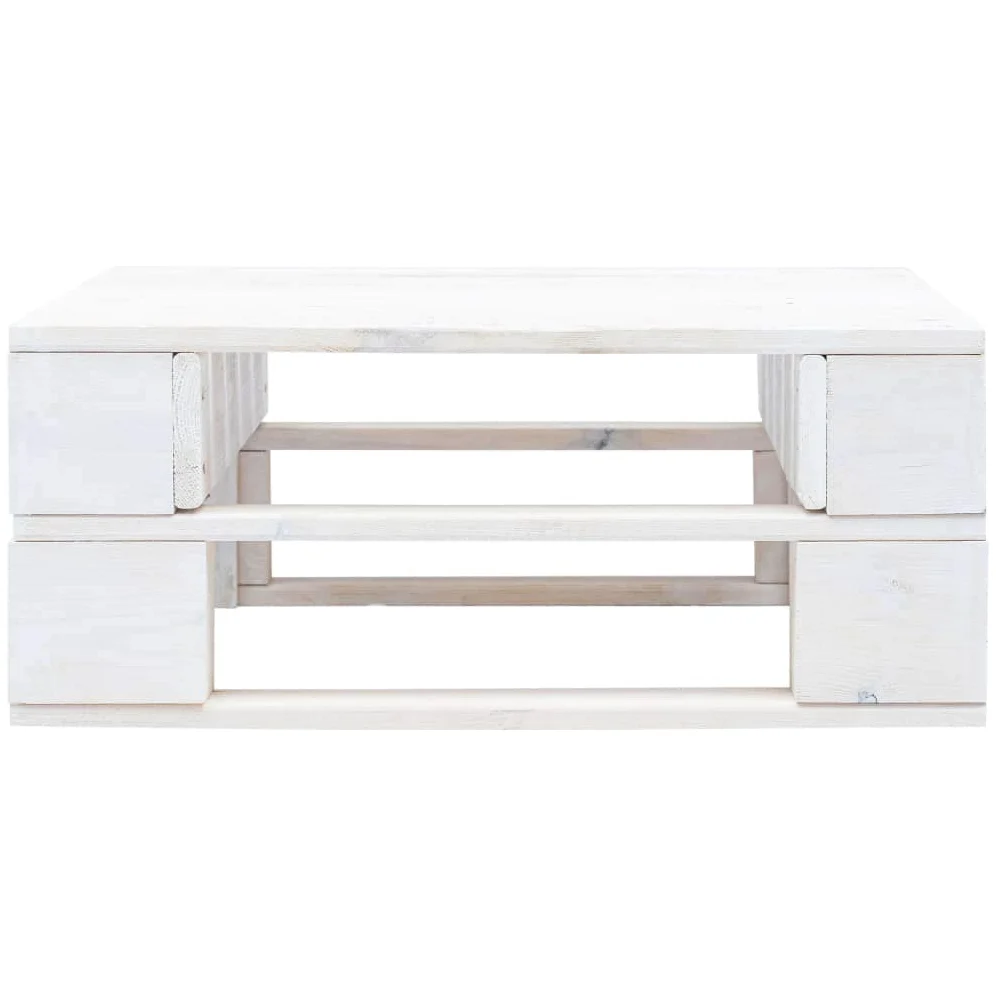 vidaXL Ottomana da Giardino con Pallet Robusto Stile Rustico Sedia Sgabello Esterni Patio Bianca 60x60x25 cm Legno di Pino Impregnato