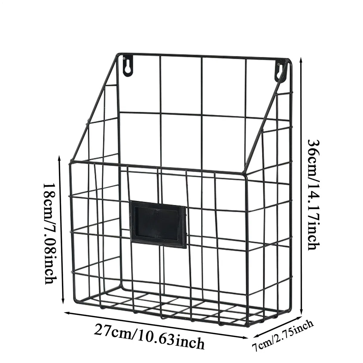 25 x 10 x 30,5 cm, cestino per poste, porta giornali, documenti, in ferro, a parete, durevole e resistente all'usura, per la casa, l'ufficio e altro ancora