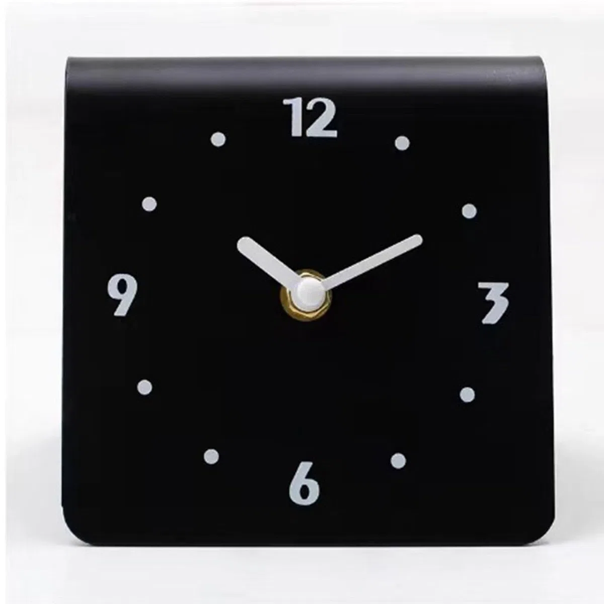 Orologio da Tavolo Analogico Silenzioso, Mini Design con Mensola, per Camino, Scrivania, Camera da Letto, Soggiorno, Nero