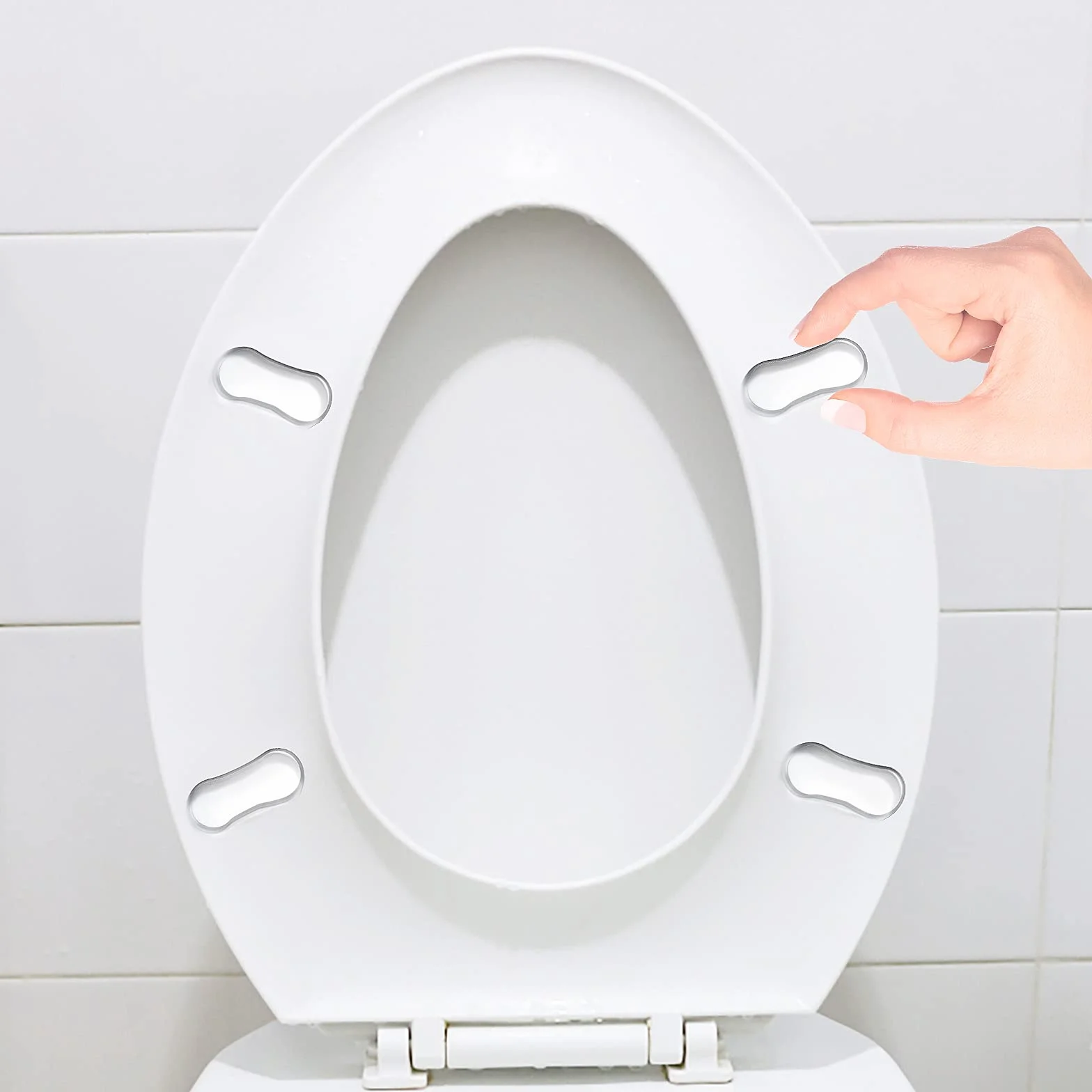ASTER Kit di ricambio per tavoletta WC, 20 pezzi, con adesivo forte, paracolpi in gomma per famiglie, hotel, servizi igienici scolastici