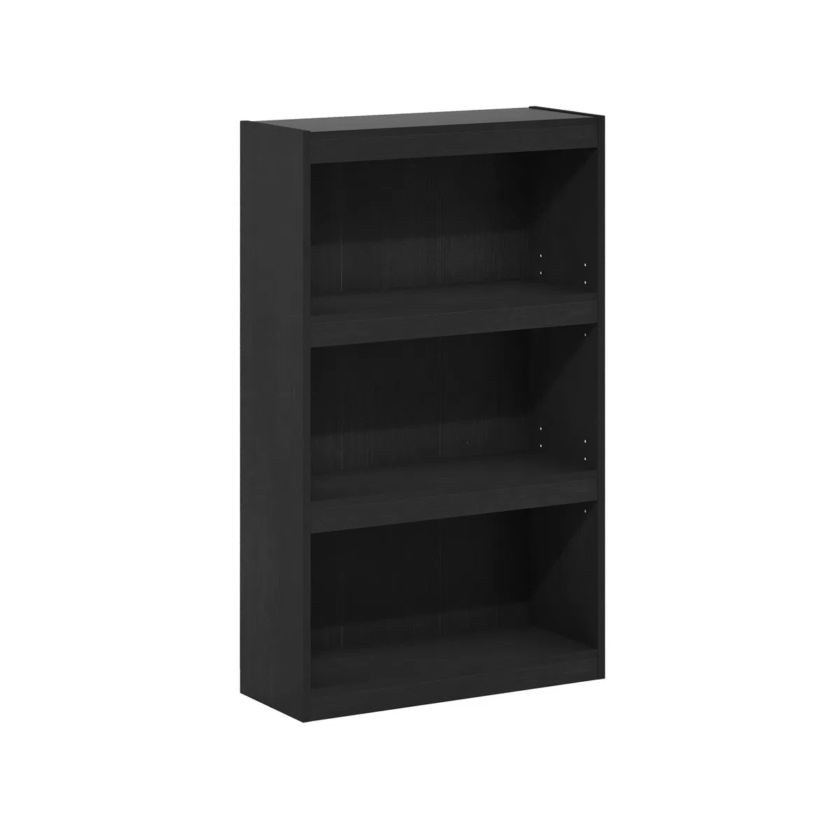 Furinno Jaya-Libreria con ripiano Regolabile a 3 Livelli, Legno ingegnerizzato, Blackwood, 3-Tier