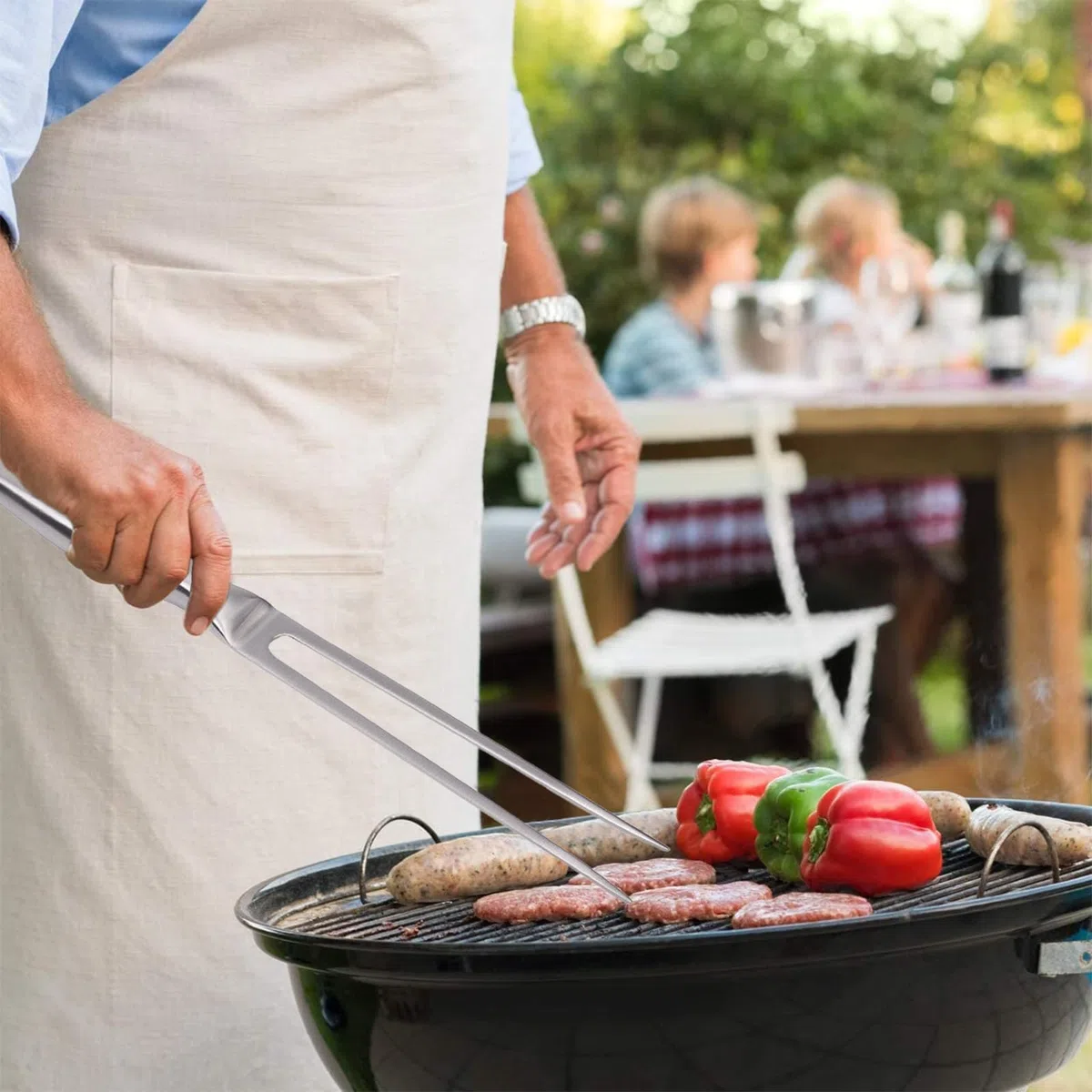 2 pezzi Forchetta da Carne in Acciaio Inox 27 cm Forchettone Barbecue Forchette per Arrosti Forchetta Carne con Manico per Barbecue Cucina Tacchino Arrosto