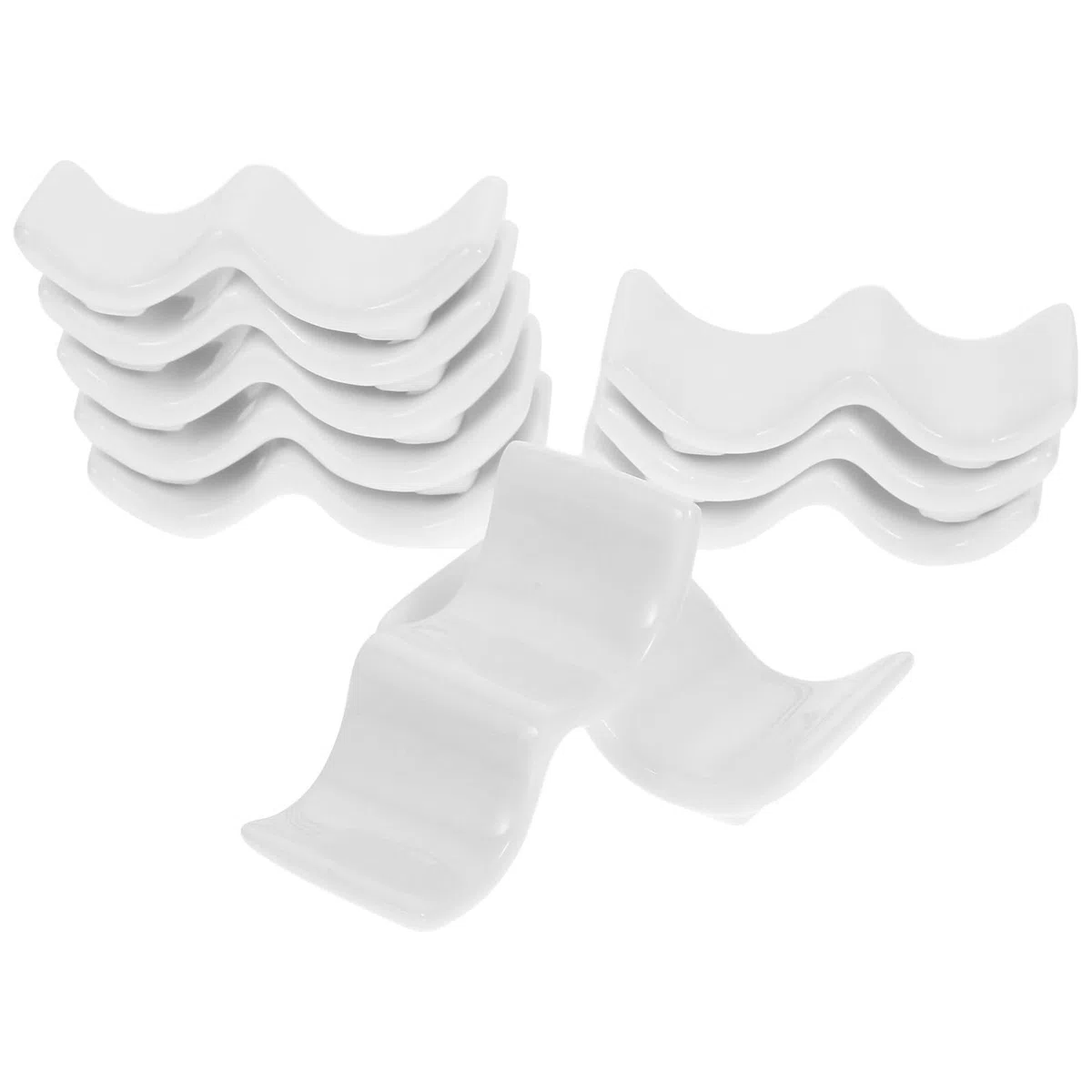 10 Pezzi Poggia Posate in Ceramica Bianca Porta Bacchette Forchette e Cucchiai da Tavolo Supporto Elegante per Ristorante e Casa Accessori Pratici per Sushi e Cena