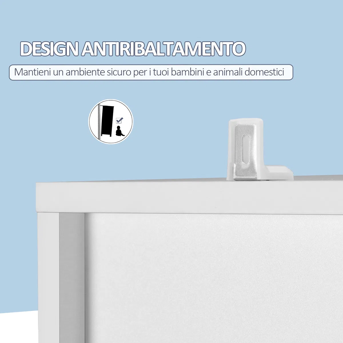 kleankin Colonna Bagno Salvaspazio con Specchio e Apertura a Pressione, Mobile da Bagno Multiuso in Legno, 30x28x170cm, Bianco