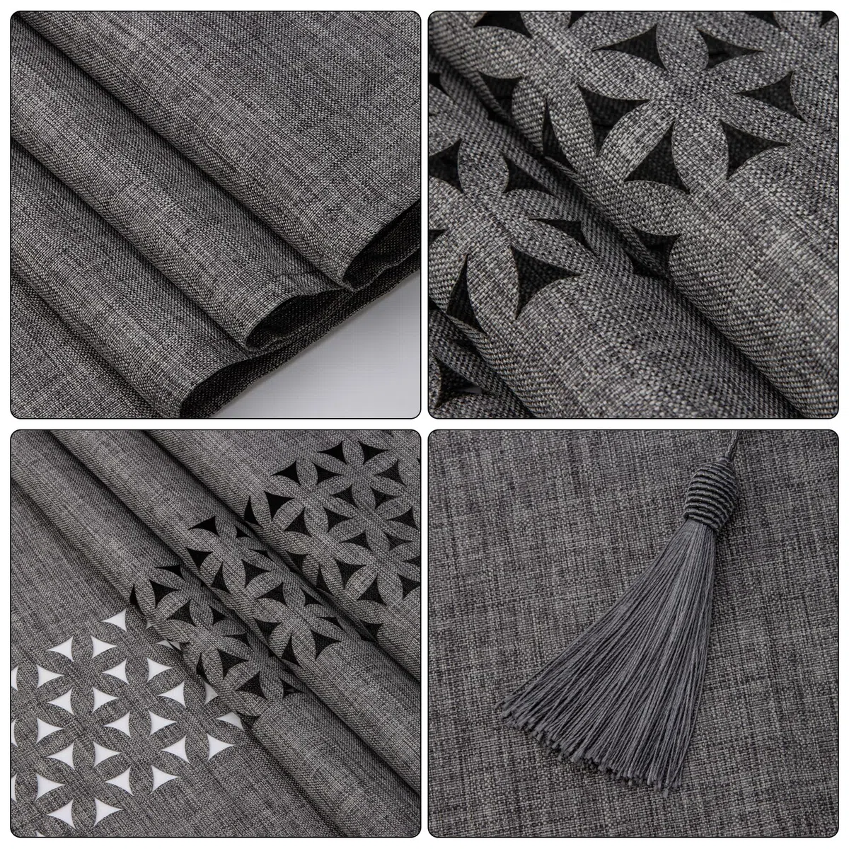 Runner da Tavolo 40 x 160 cm Grigio Lino, Runner Tavola Moderno Design Cavo, Semplice, Elegante e di Facile Manutenzione per Tavolo da Pranzo, Tavolino da caffè, Ristorante, Decorazione