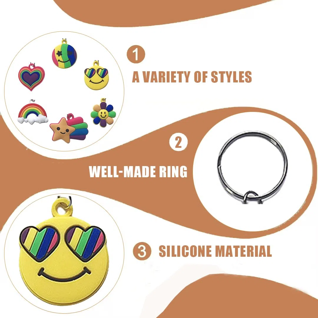 36 Pezzi Portachiavi Arcobaleno Portachiavi Bambini Gadget Silicone per Regalini Festa Compleanno Bambini,Porta chiavi Decorativo de Zaino,Regalini per Alunni