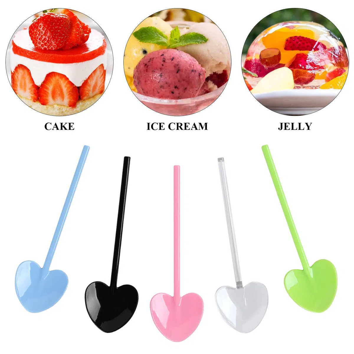 Mini Cucchiai da Dessert Riutilizzabili, 100 Pezzi Mini Cucchiai Riutilizzabili Paletta per Gelato Reusable Piccoli Cucchiai da Dessert per Barbecue, Picnic, Campeggio, Feste, 10,5 cm