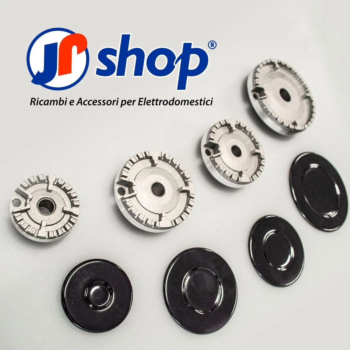 Kit 4 Bruciatori con Piattelli Spartifiamma per Piano Cottura Cucina compatibile con Ariston - Nardi