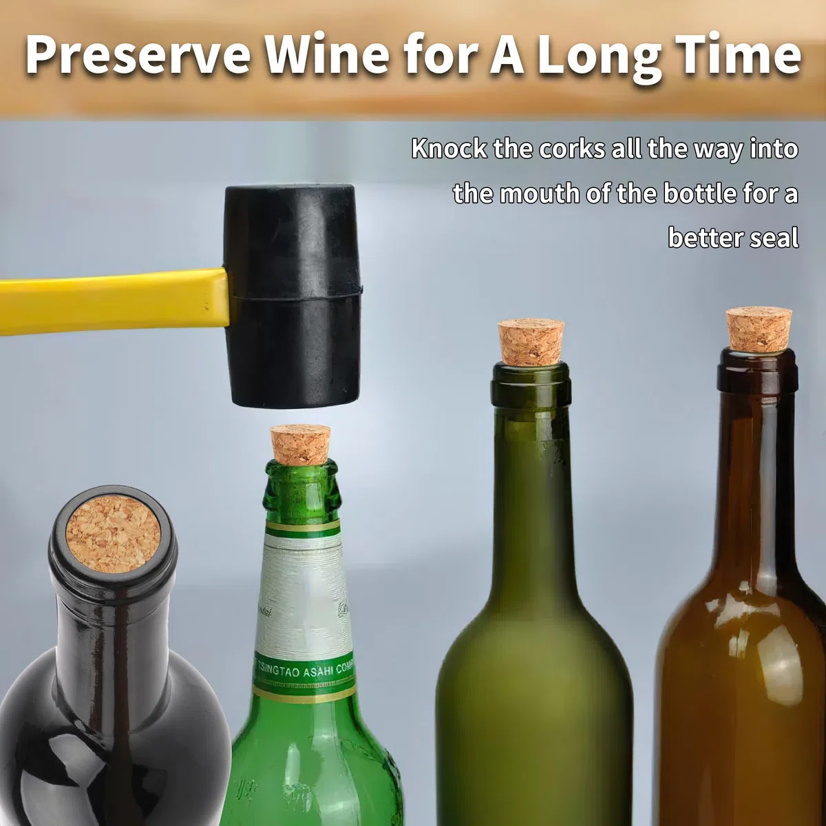 Confezione da 20 tappi di sughero morbidi in legno, tappi affusolati per bottiglie di vino, tappi per bottiglie di vino, tappi per bottiglie di vino, birra, liquori, artigianato fai da te, 2,4 x 2,7 x
