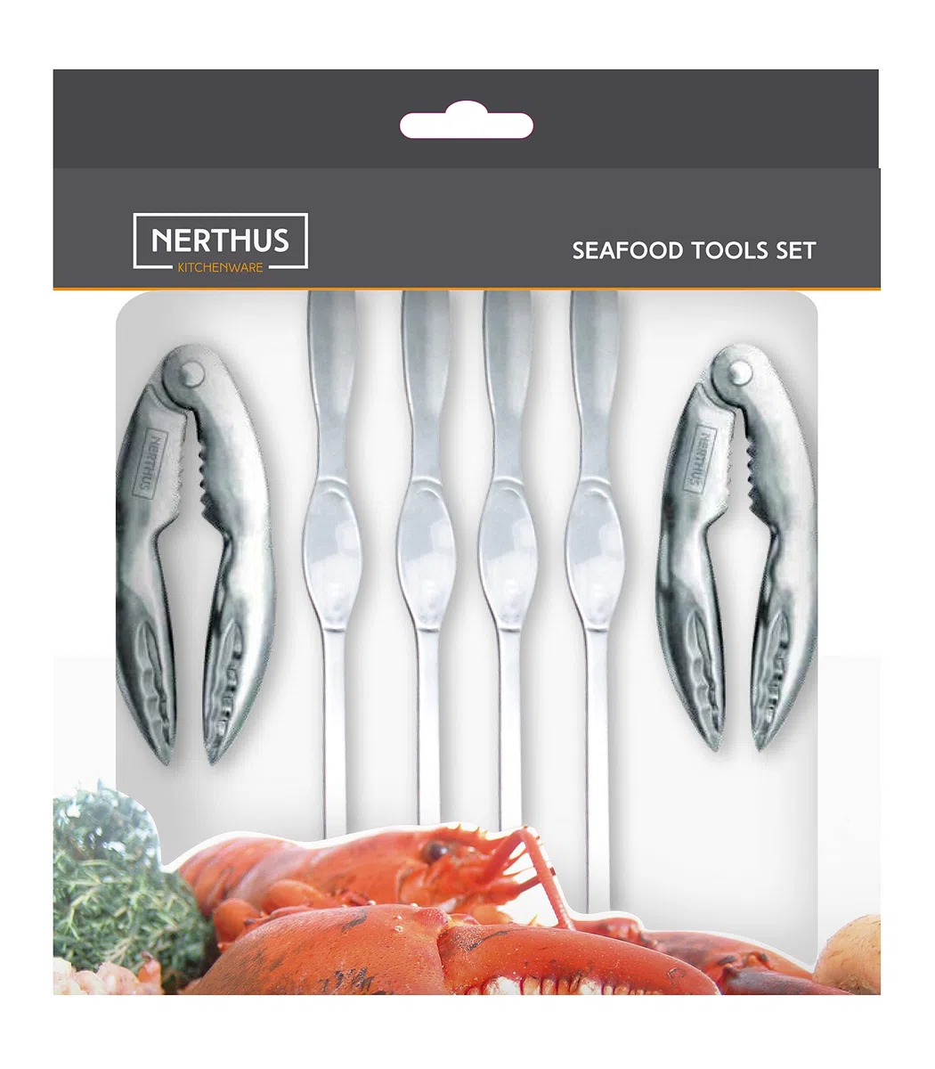 NERTHUS FIH 384 set di utensili per crostacei, Acciaio inossidabile, argento