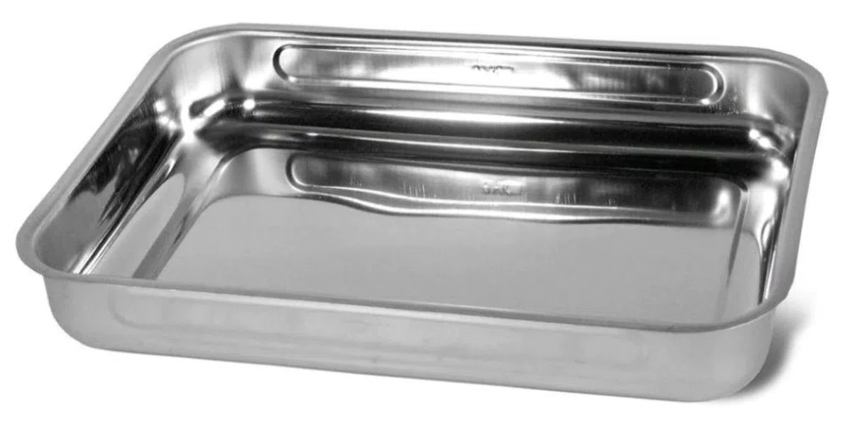 STEEL PAN 10505 Teglia in Acciaio Inox Aisi 430, 35 x 26 cm