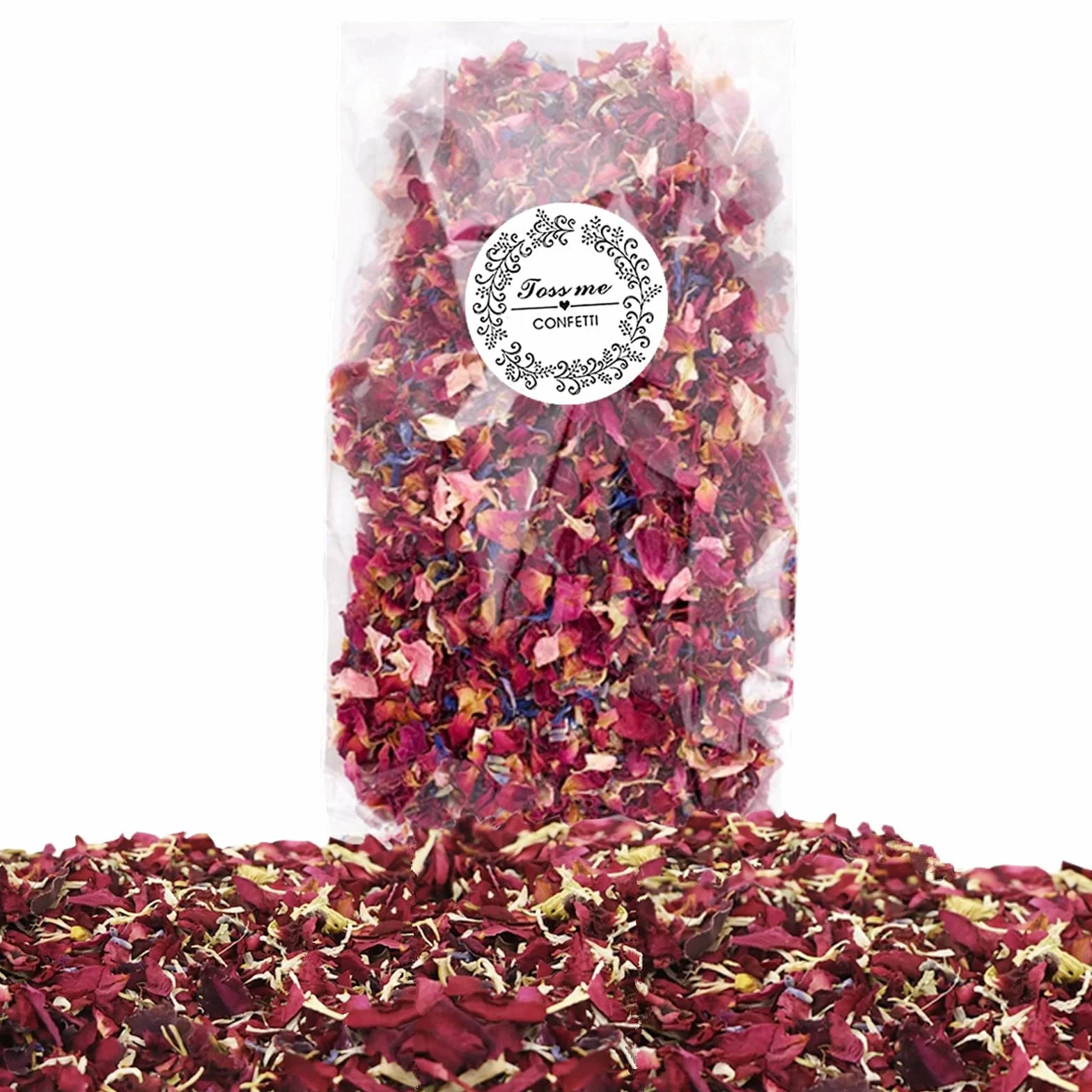 1 Litro di Coriandoli Nuziali Naturali, Petali Secchi Matrimonio, Oriandoli Petali di Rosa Confetti, Coriandoli di Petali di Rosa Biodegradabili, Coriandoli per Matrimonio con Fiori Secchi