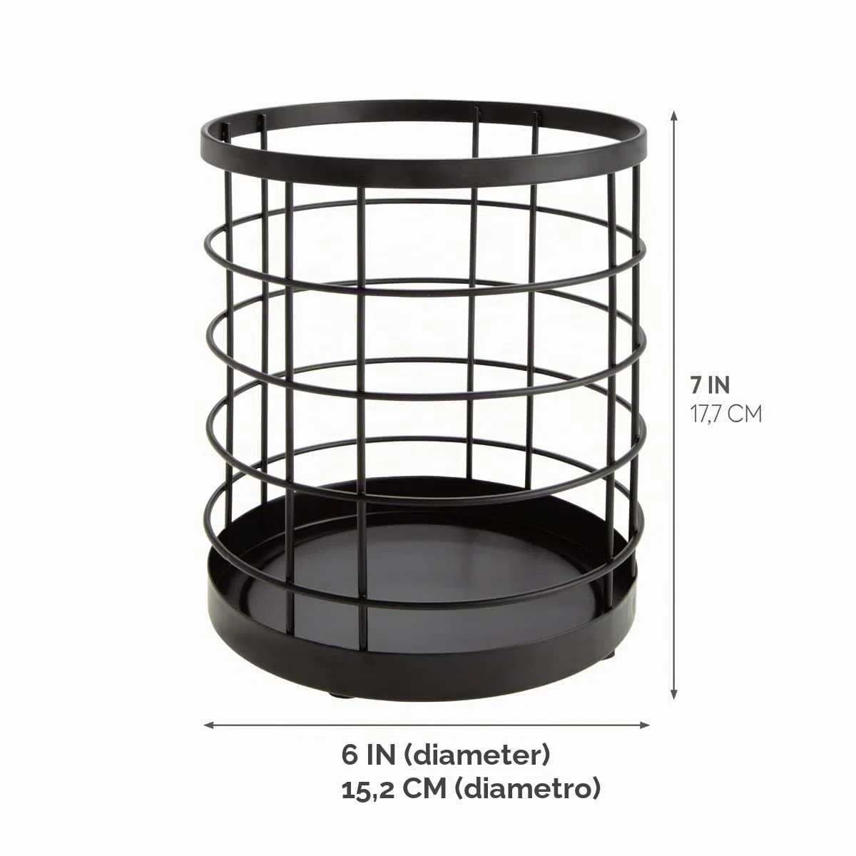 iDesign Organizer cucina adatto per utensili e posate, in metallo pratico e funzionale, nero opaco
