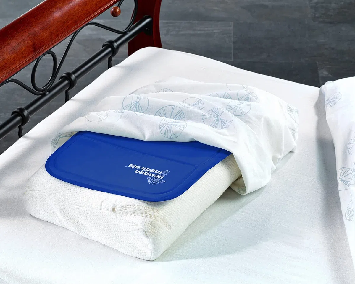 newgen medicals materassi refrigeranti per persone: Set da 2 cuscini rinfrescanti, 30 x 40 cm, blu (cuscino di supporto, coperta rinfrescante per persone, fresco)